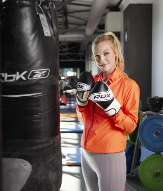 Spark Aligners woman is boxing